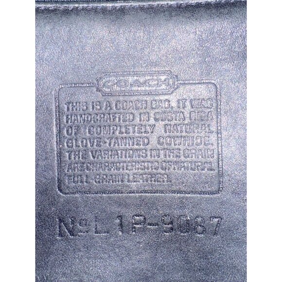 VTG Coach Metropolis Zip Bag 9087 Navy Leather Brass Crossbody Y2K Costa Rica - Picture 9 of 9